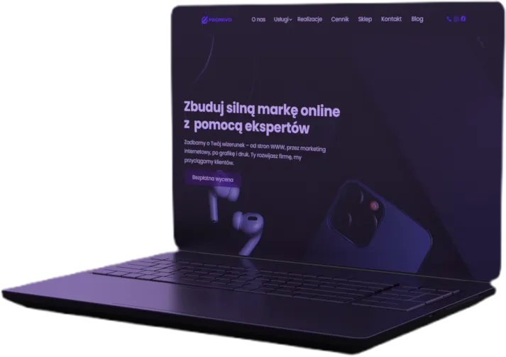 Prezentacja projektu na laptopie